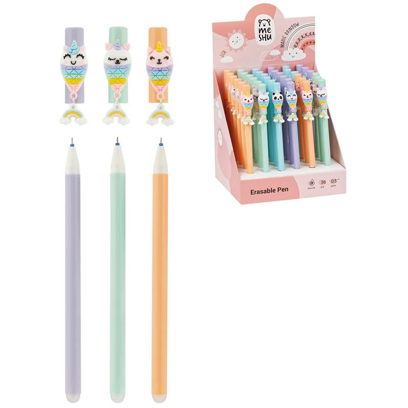 

Ручка гелевая MESHU Rainbow, синий, стираемая, 0,5мм, 1 шт в ассортименте, Арт. 315682