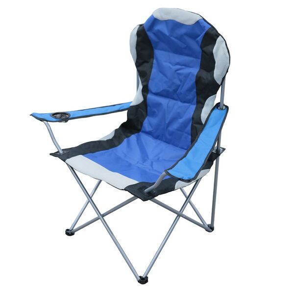 Кресло туристическое, складное с подлокотниками, 59х59х105 см, синее