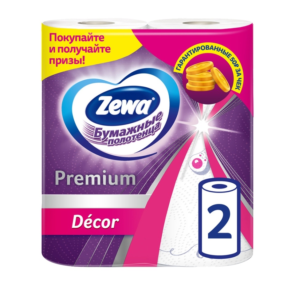 

Бумажные полотенца Zewa Premium, 2 рулона, Россия