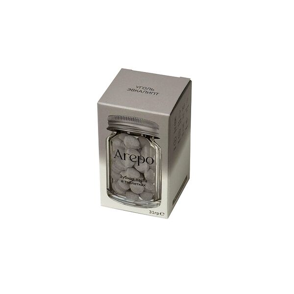 Arepo Зубная паста в таблетках Уголь Эвкалипт 55 таблеток