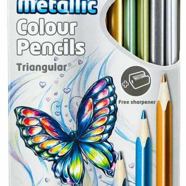 Карандаши цветные Keyroad Metalli с точилкой, 12 цветов