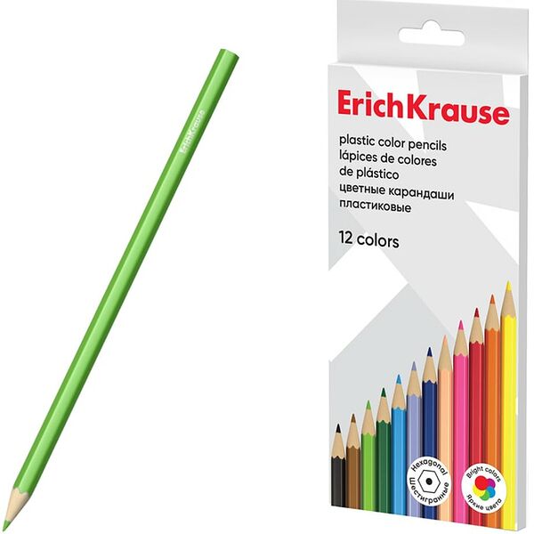 Карандаши цветные ErichKrause пластиковые 12 цветов