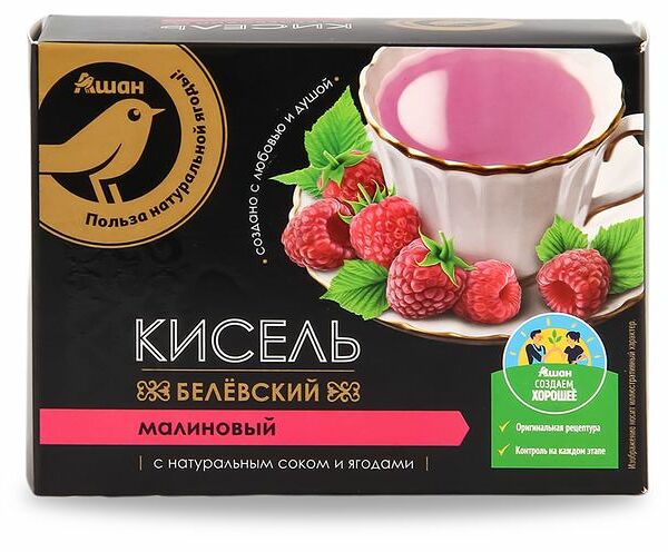 Кисель АШАН Золотая птица белевский малиновый, 150 г