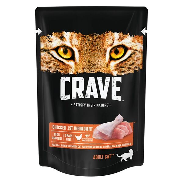 Корм для взрослых кошек Crave Курица в желе пауч 70 г