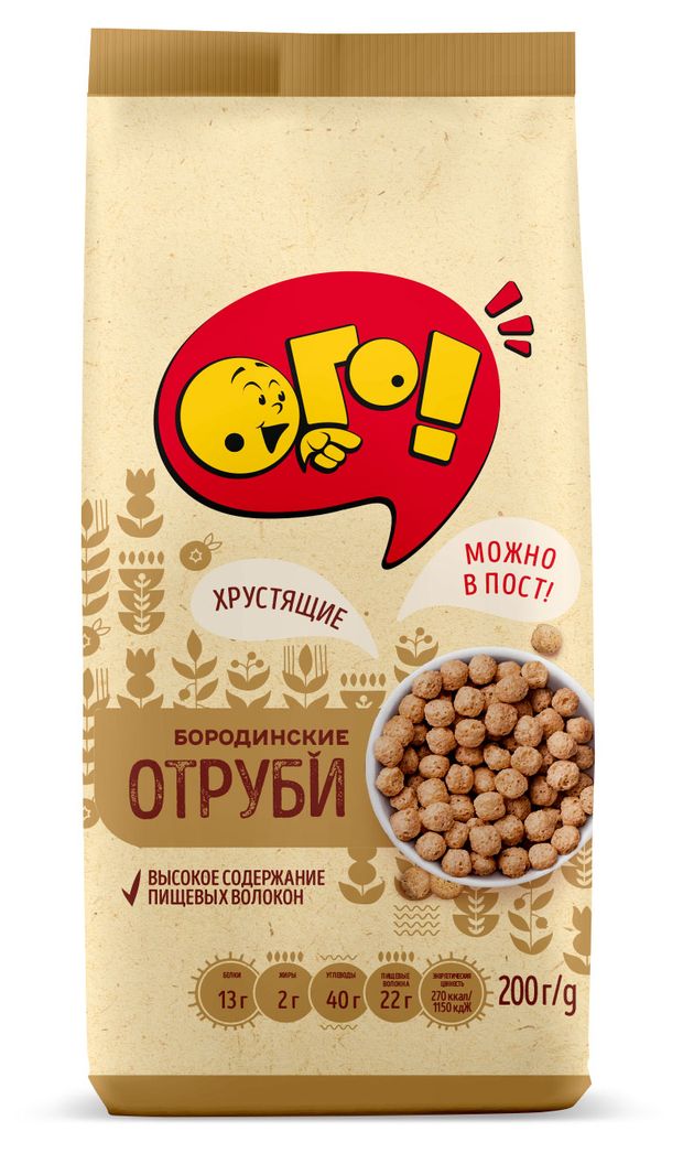 

Отруби ржаные Ого! Бородинские экструдированные 200 г