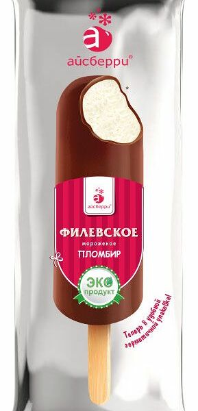 Мороженое Филевское эскимо пломбир ванильный в шоколадной глазури 80 г