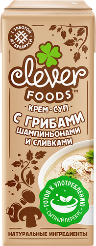Крем-суп Clever Foods Овощной, с шампиньонами и сливками, 200 мл