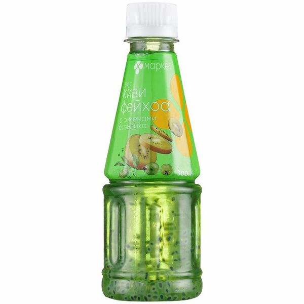 Напиток Маркет Перекрёсток со вкусом Киви-Фейхоа и семенами базилика, безалкогольный, негазированный 300 мл