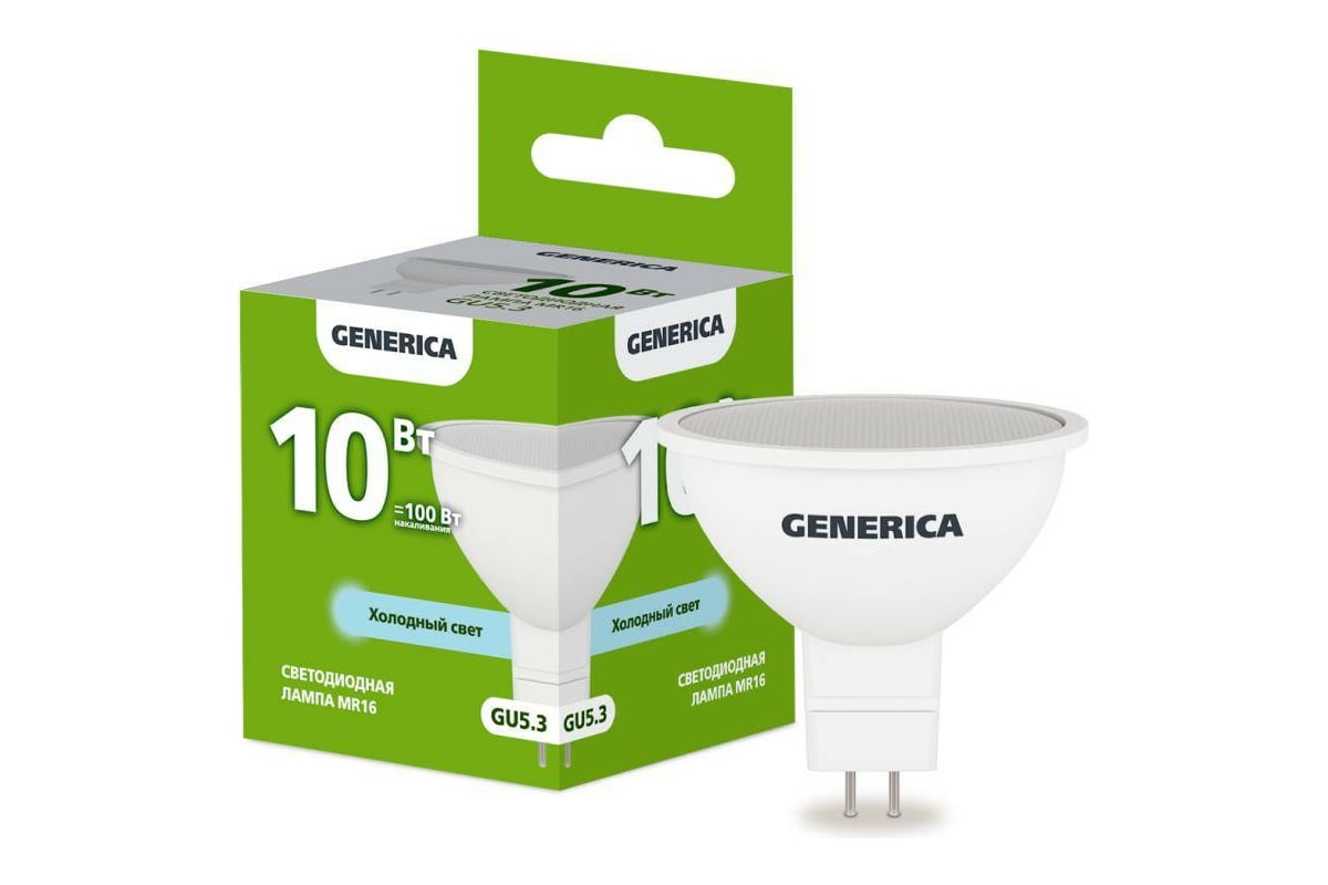 

Светодиодная лампа Generica MR16 софит 10Вт, 230В, 6500К, цоколь GU5.3 (Арт. LL-MR16-10-230-65-GU5-G)