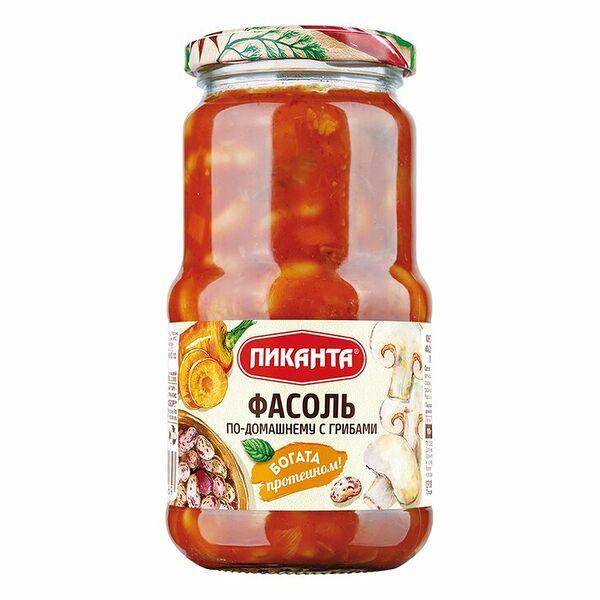 Фасоль по-домашнему Пиканта с грибами