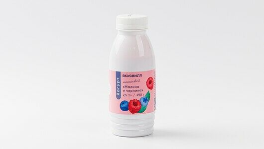 Йогурт питьевой ВВ Малина и Черника 2,5%, 290 г 