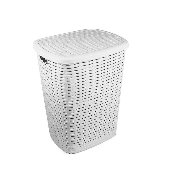 Корзина для белья Verde Roso, 50 л, 43х35х53 см, пластик, белый