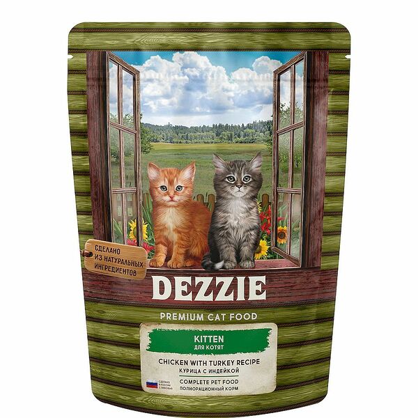 DEZZIE Kitten Turkey влажные для котят Индейка в соусе