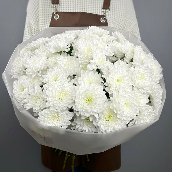 Стильный монобукет с кружевной хризантемой
