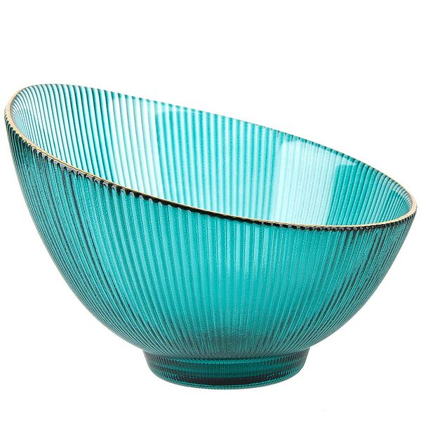 Салатник Frost stripe, 22 см, стекло, зеленый