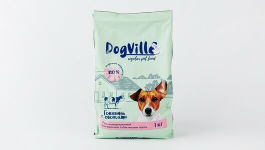 Корм сухой для взрослых собак мелких пород с говядиной и овощами DogVill, 1 кг