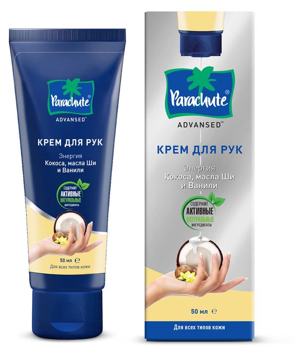 

Крем для рук Parachute энергия кокоса, масла ши и ванили 50 мл