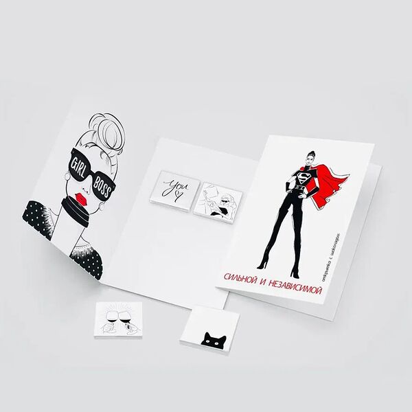 Открытка с шоколадом 4*5 гр Сильной и независимой, №26