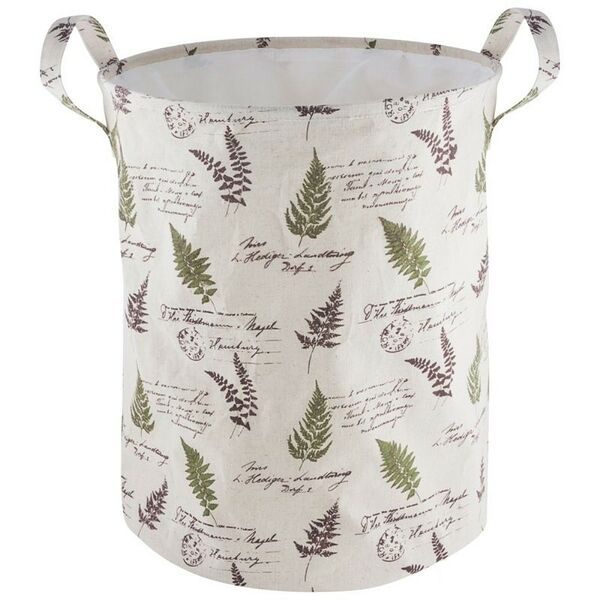 Корзина для белья тканевая РЫЖИИЙ КОТ Листья, 38х38х48 см