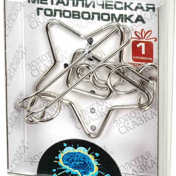 Головоломка металлическая Золотая Сказка большая, 24 вида в ассортименте
