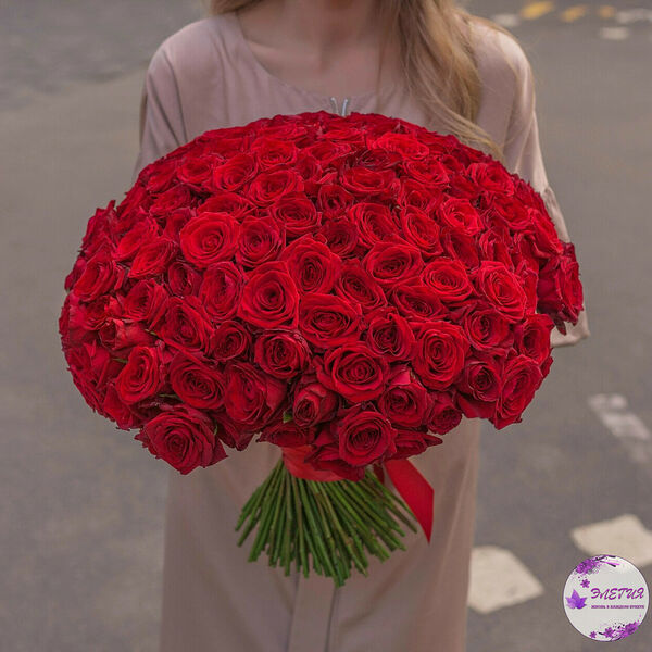 Огромный букет из 151  красной эквадорской розы 50 см