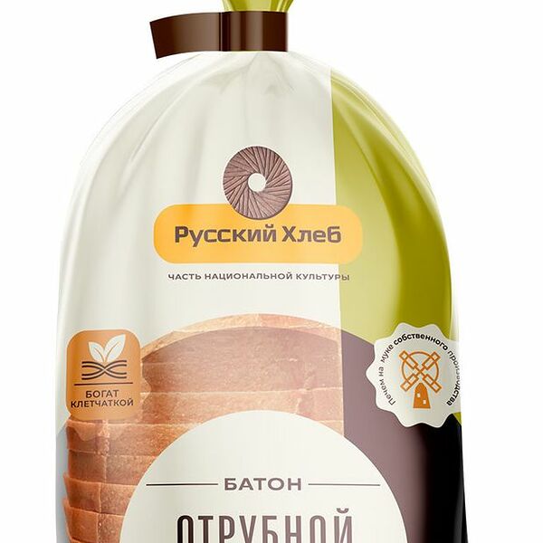 Батон Русский Хлеб Отрубной нарезка 400 г
