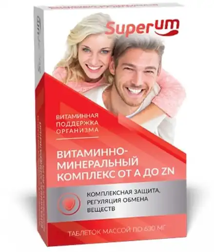 Superum витаминно-минеральный комплекс от A до Zn таблетки 60 шт