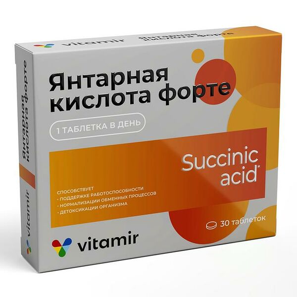 Vitamir Янтарная кислота форте таблетки 30 шт