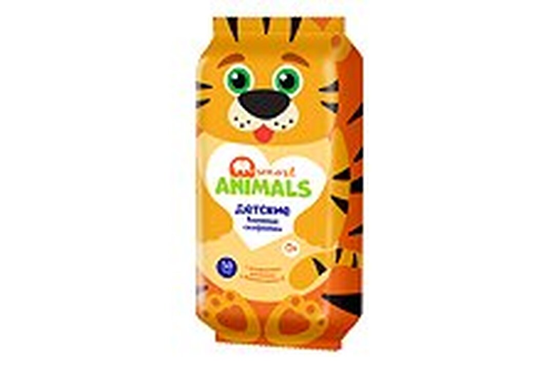 

Салфетки влажные Smart Animals детские 0+ 50 шт. дизайн в ассортименте