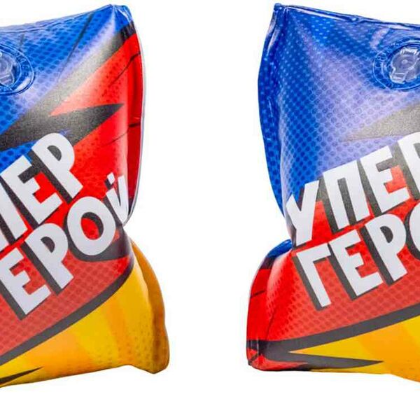 Нарукавники для плавания надувные детские Playmarket Супергерой, 23×15 см