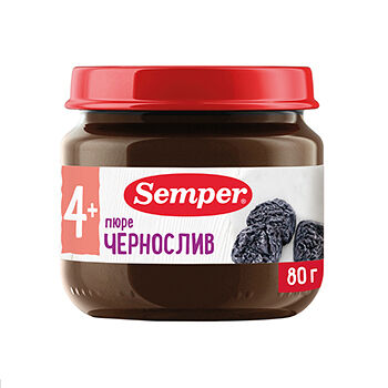 Пюре Semper чернослив с 4 месяцев 80 г