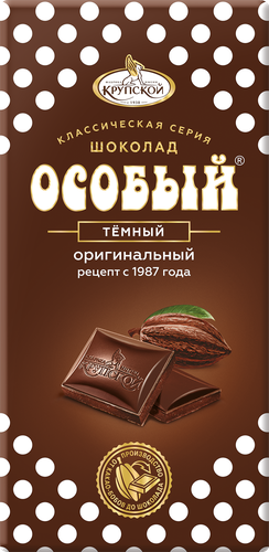 

Тёмный шоколад Фабрика им. Крупской Особый оригинальный, 85 г