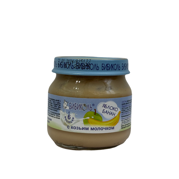 Бибиколь пюре яблоко банан с козьим молоком 80г