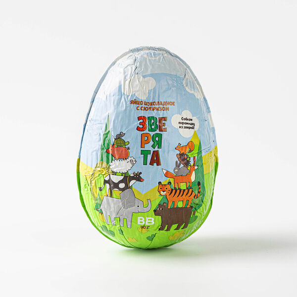 Яйцо шоколадное ВкусВилл макси Зверята с сюрпризом