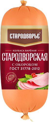 Колбаса Стародворье Стародворская с окороком вареная 400 г