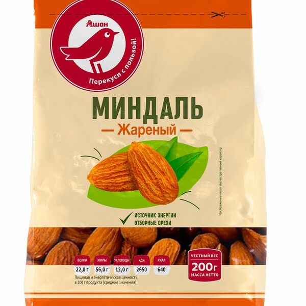 Миндаль АШАН Красная птица жареный