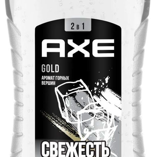 Гель для душа и шампунь мужской Axe Gold свежесть леса и горного воздуха, 250 мл