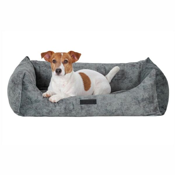 Лежак для животных DOG MODA Chrome Gray со съемным чехлом, 75х57х20 см