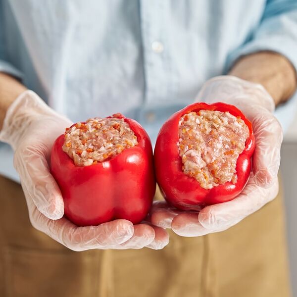 Перец фаршированный с курицей и свининой