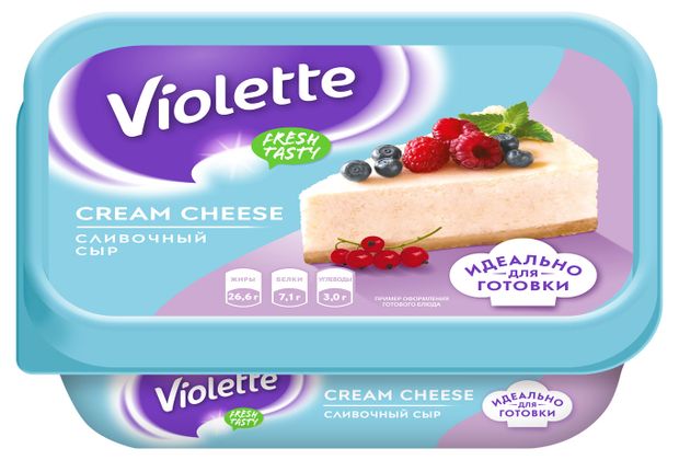 

Сыр творожный Violette Cream Cheese сливочный 70% 180 г