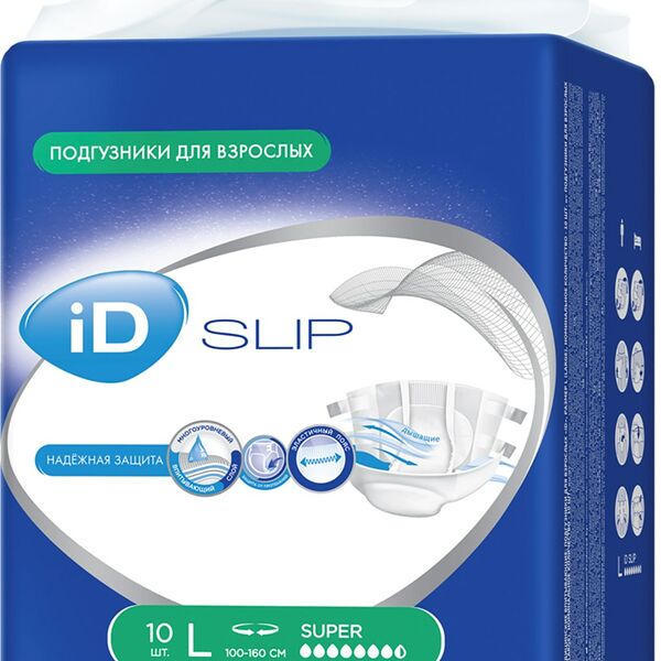 iD Slip Подгузники для взрослых размер L 10 шт