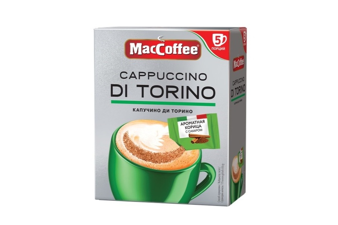 

Напиток кофейный растворимый MacCoffee Cappuccino Di Torino 3 в 1 корица 5 пак. 127.5 г