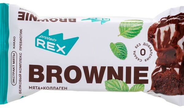 Батончик протеиновый ProteinRex пирожное Brownie мята 50 г