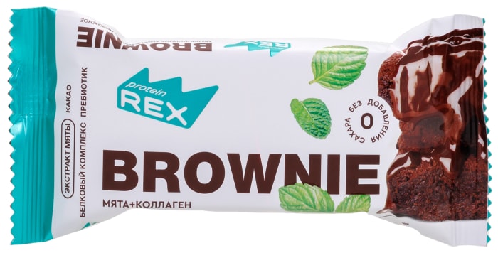 

Батончик протеиновый ProteinRex пирожное Brownie мята 50 г