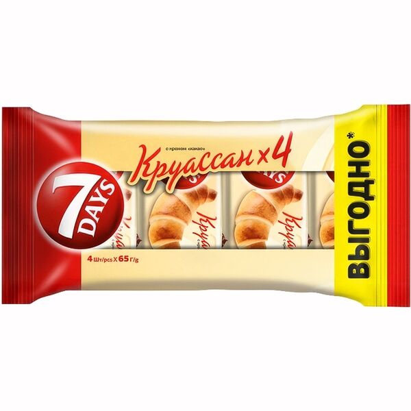 Круассан 7DAYS с кремом какао 3+1 (65 г х 4 шт)