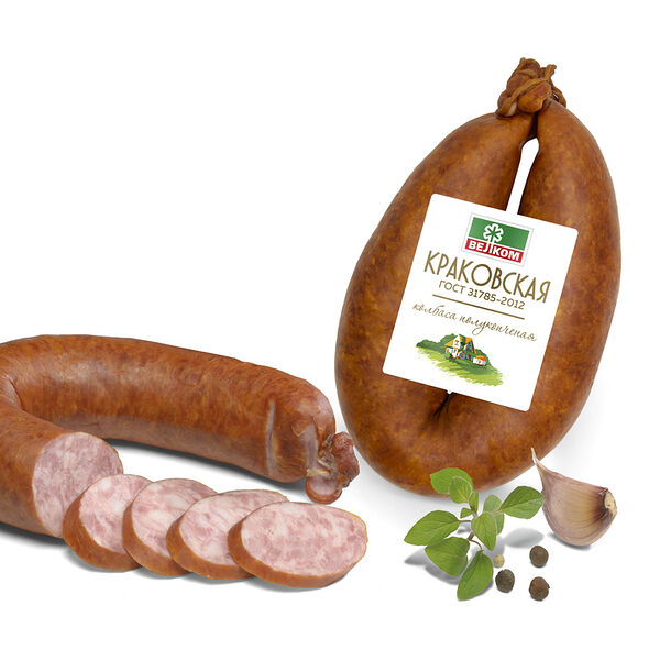Колбаса полукопчёная Краковская Велком 360г