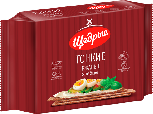 

Хлебцы Щедрые тонкие ржаные 170 г