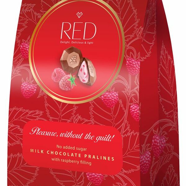 Конфеты RED Delight из молочного шоколада с малиновой начинкой, 100 г