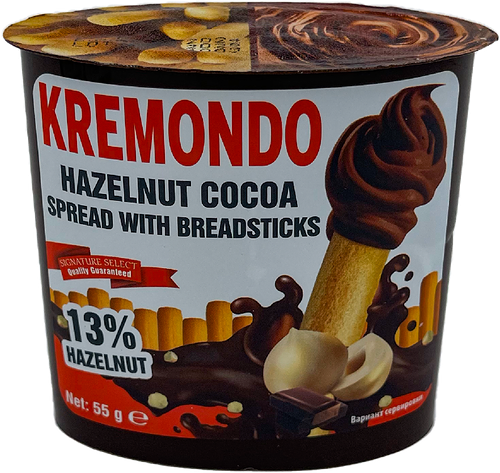 Набор Kremondo из пасты ореховой с какао и хлебными палочками 55 г