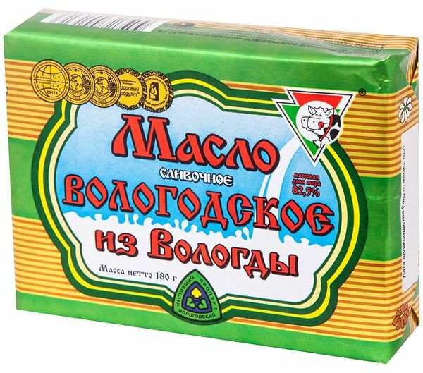 Масло сливочное Из Вологды Вологодское 82,5%, 180 г